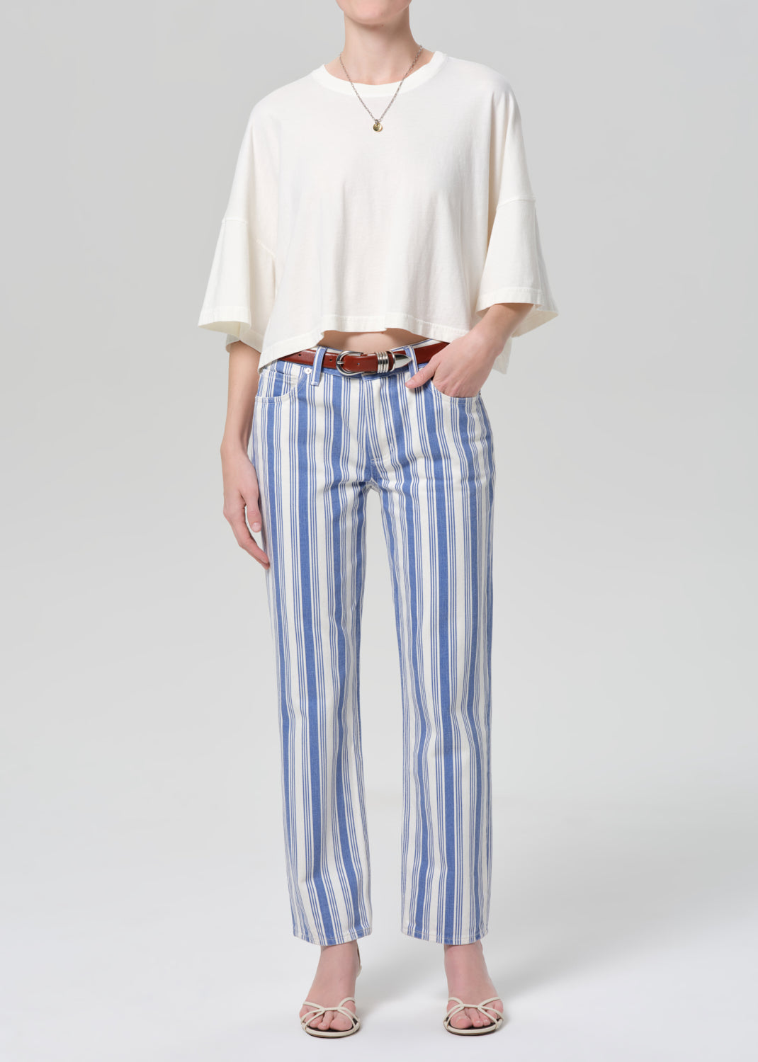 Crop Cape Tee In Pashmina