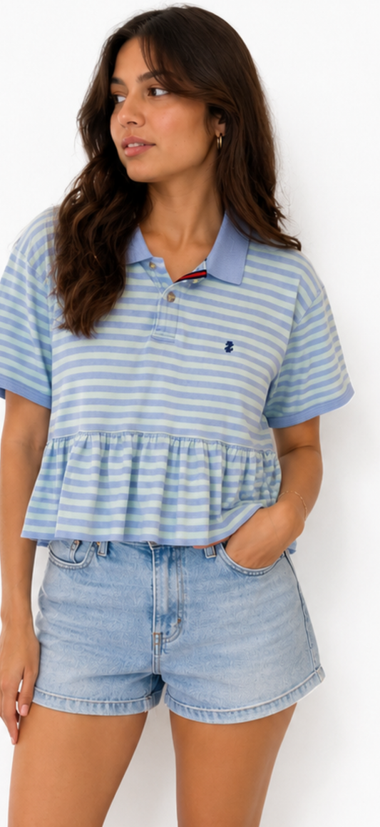 Blue Stripe Bunny Polo