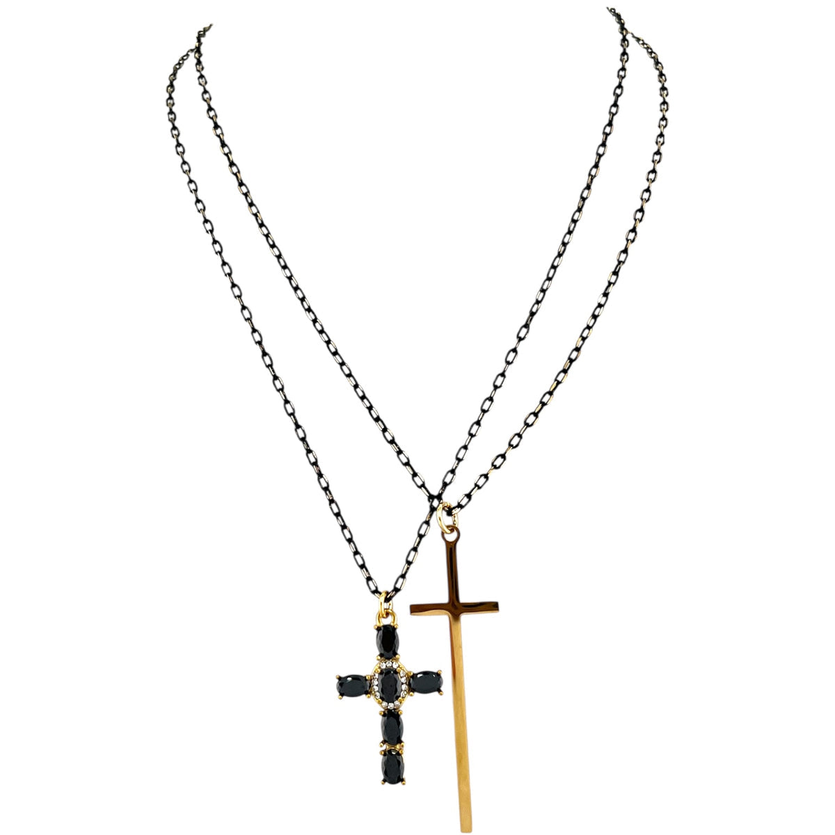 Secie Double Cross Necklace