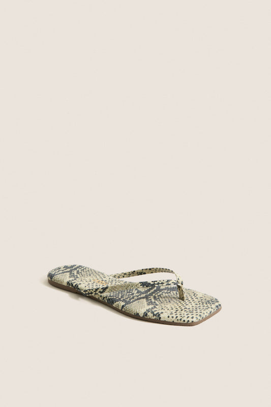 Tkees Snakeskin Square Toe Flip Flop