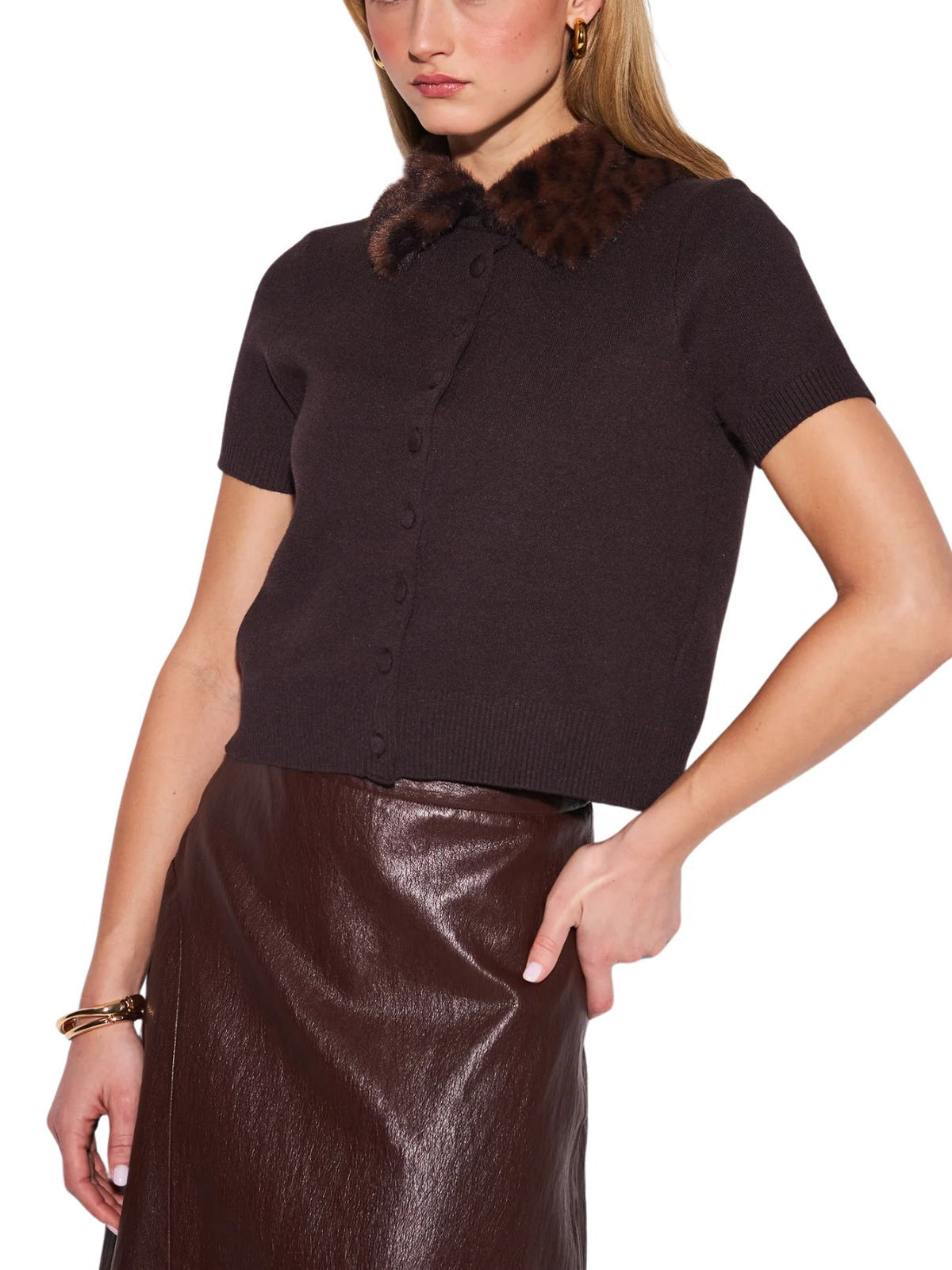 Hanson Statement Collar Sweater in Lavish Leopard