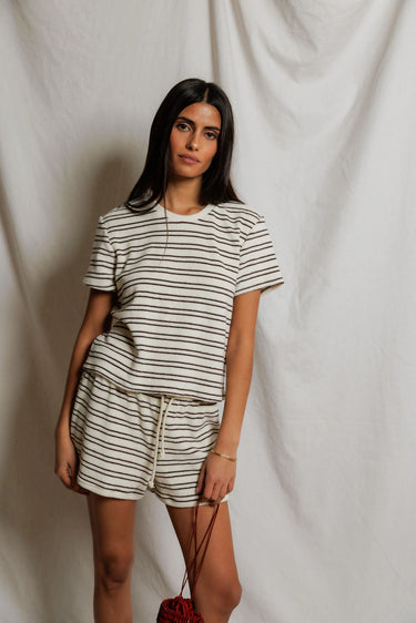 Loop Terry Chocolate Stripe Set
