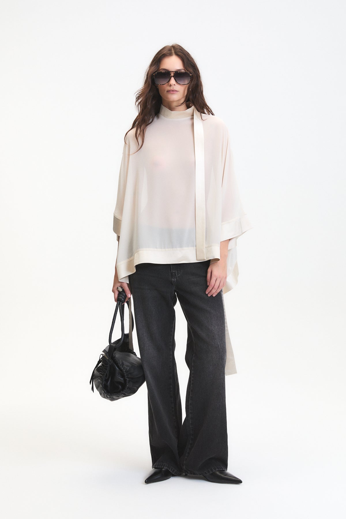 Carter Sheer Blouse in Cream