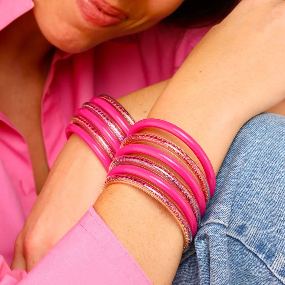 Budha Girl Three Queens All Weather Bangles-EPIC PINK