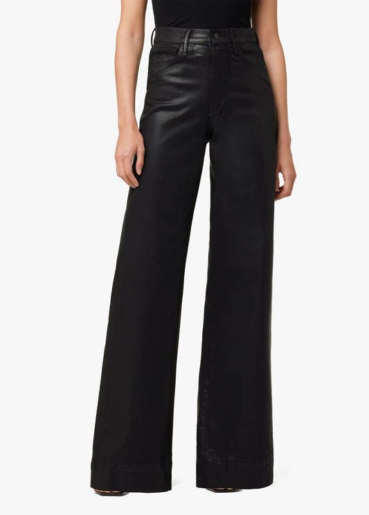 Mia Wide-Leg Black Coated Jean