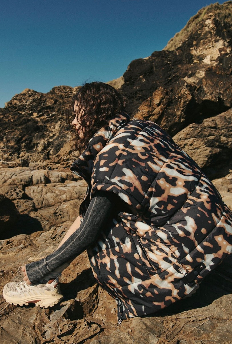 In a Bubble Printed Puffer Vest