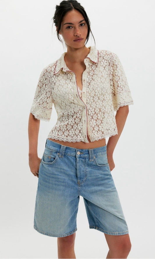 Mannie Lace Button Down