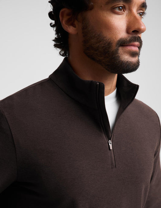 Spacedye™ Terrain Men's Quarter Zip Pullover-Dark Chocolate