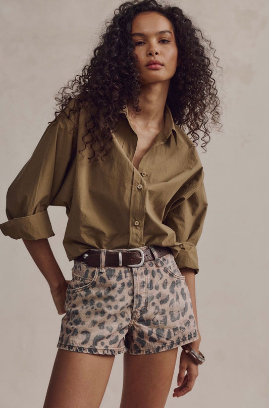 We The Free Now Or Never Printed Denim Shorts