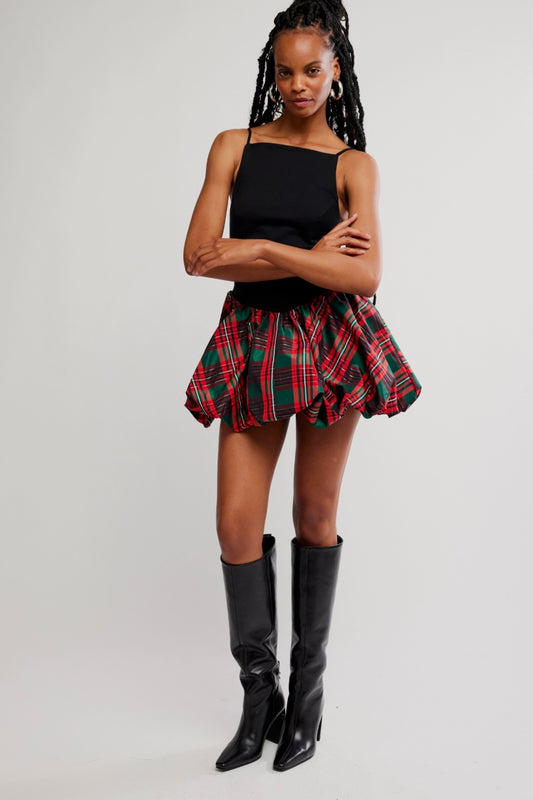 Tinsel Kiss Plaid Mini Dress