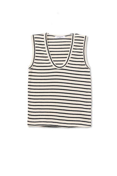 Tracy Cotton Striped U-Neck Tank