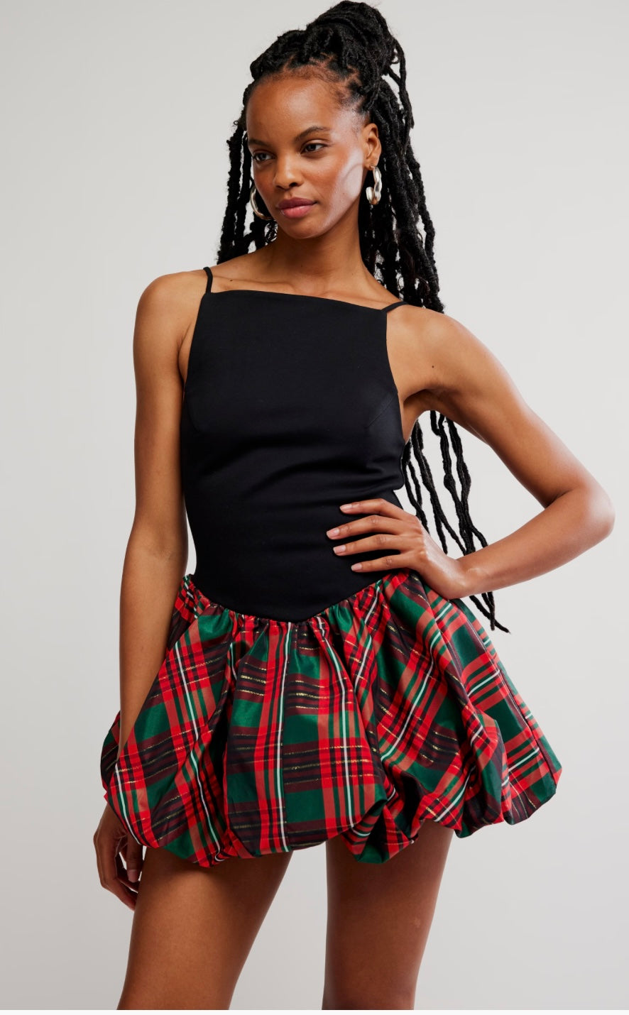 Tinsel Kiss Plaid Mini Dress