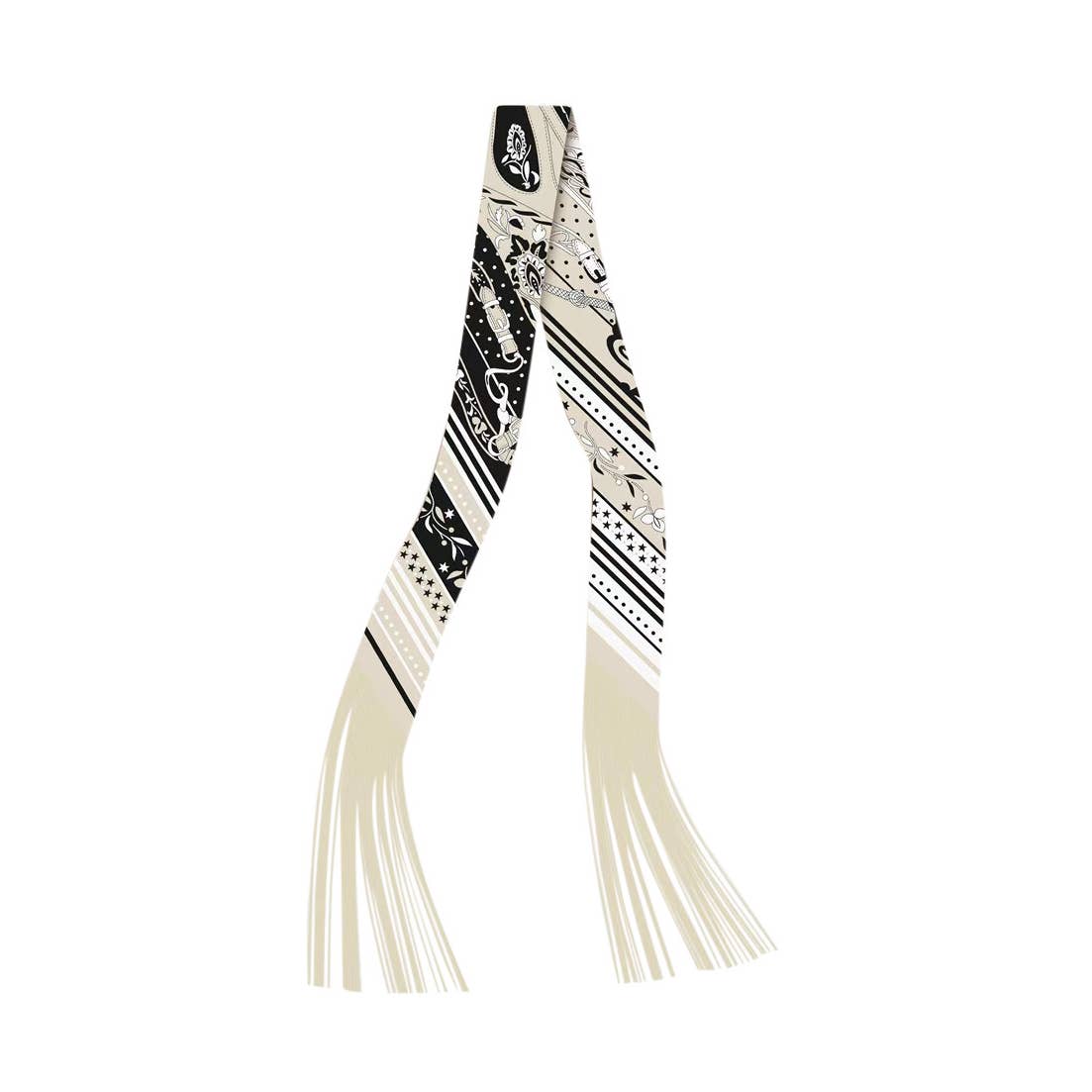 Frilly Scarf with Fringe (Orange, Purple, Black, Green and Cream)