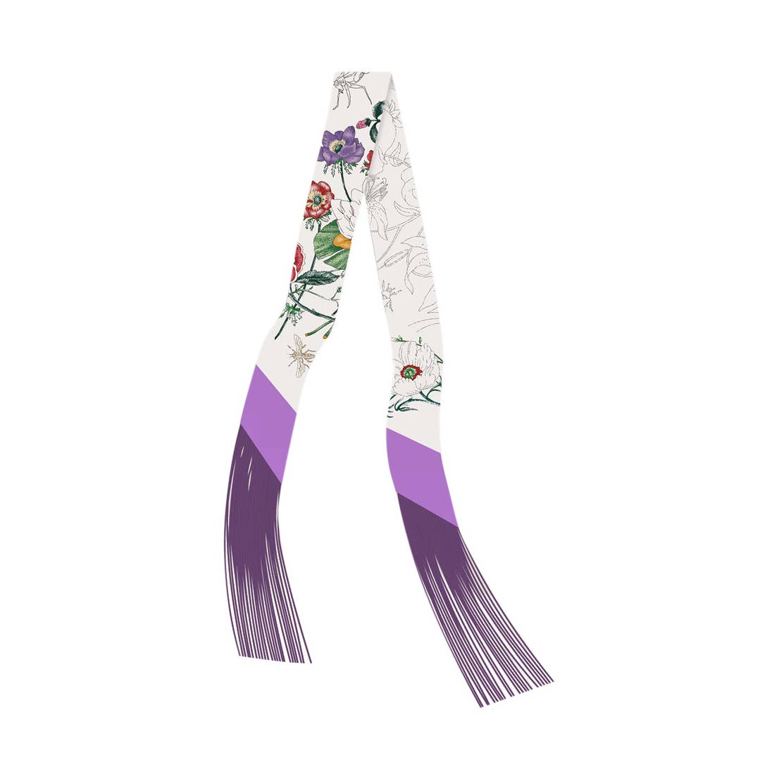 Frilly Scarf with Fringe (Orange, Purple and Black)