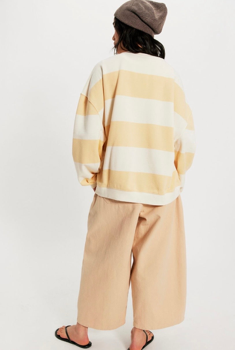 We The Free Classic Striped Oversized Crewneck