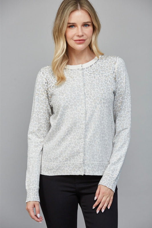Leopard Faded Print Cardi