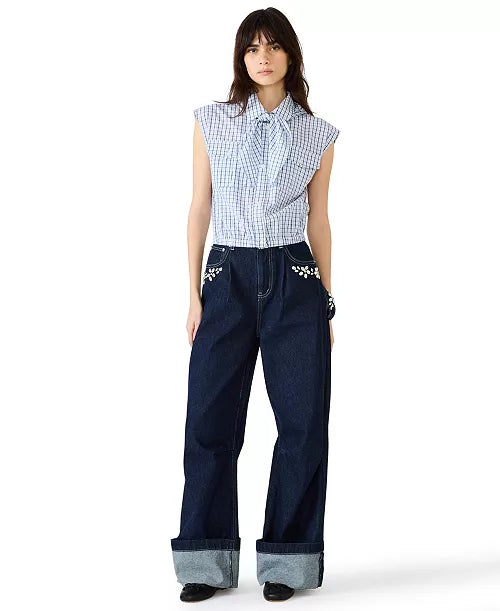 Scout Plaid Button-Up Shirt with Removable Tie