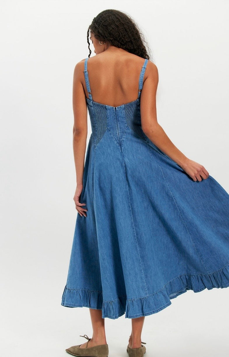 Another Season Denim Midi Dress