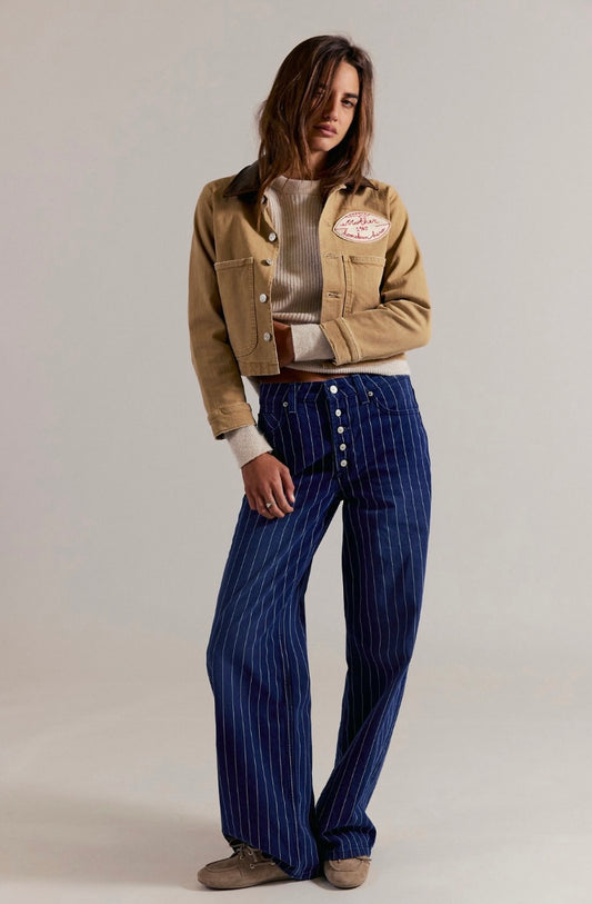 Nia Striped Boyfriend Jeans