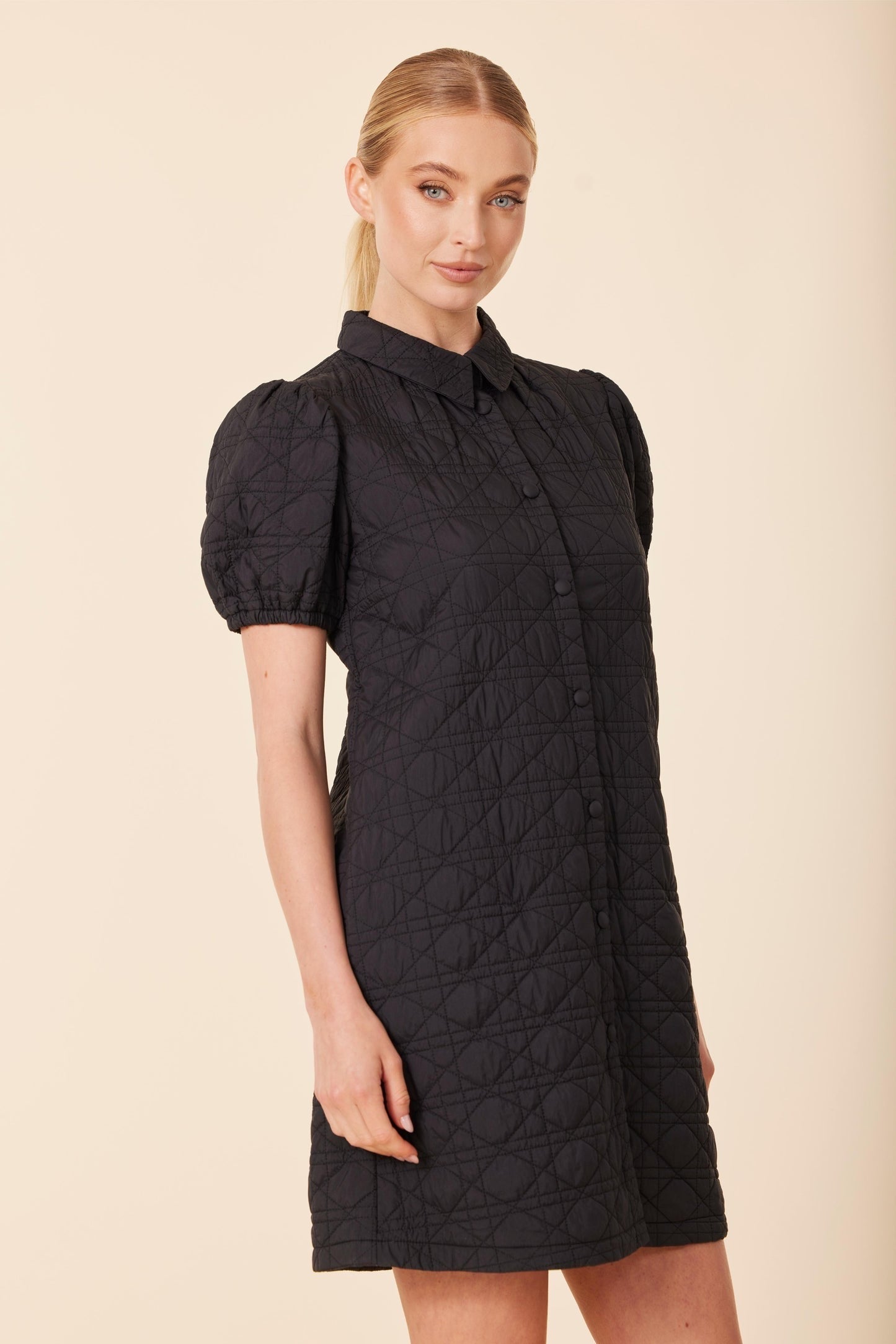 Quilted Black Dress