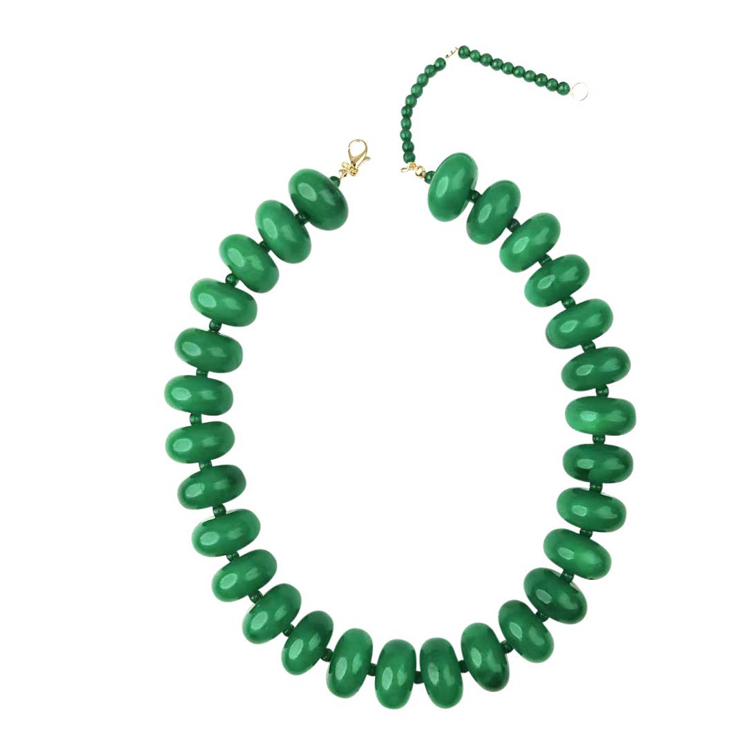 Bailey Green Chunky Beaded Necklace