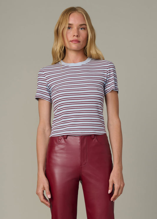 Striped Baby Tee~Sky Syrah Stripe