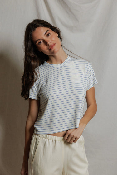 Erin Brushed Sweater Stripe Tee
