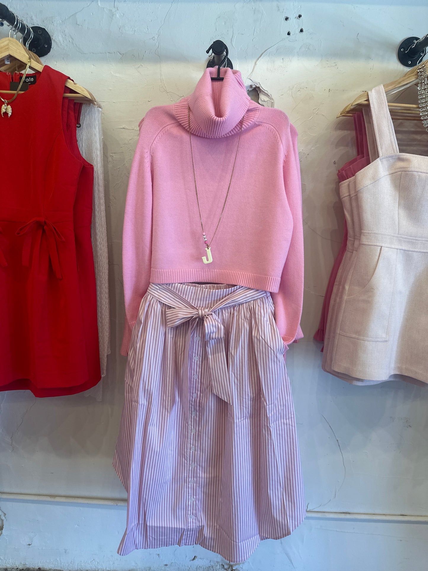 Chania Stripe Pink Skirt