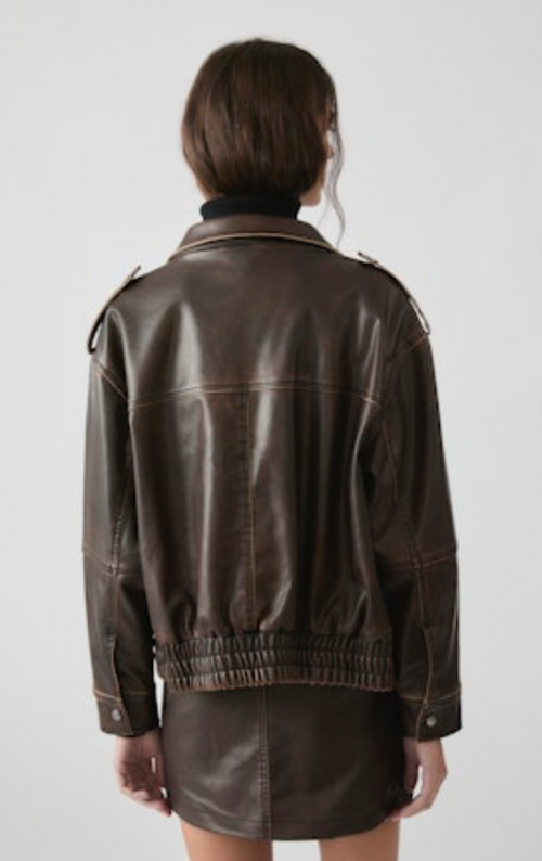 Thomas Vegan Leather Bomber Jacket