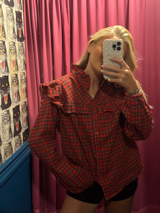 Plaid Ruffle Top