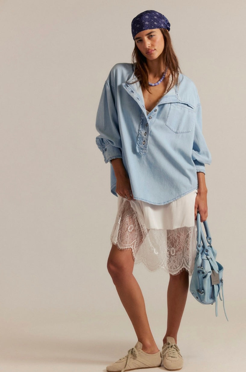 We The Free Denim Dreaming Pullover