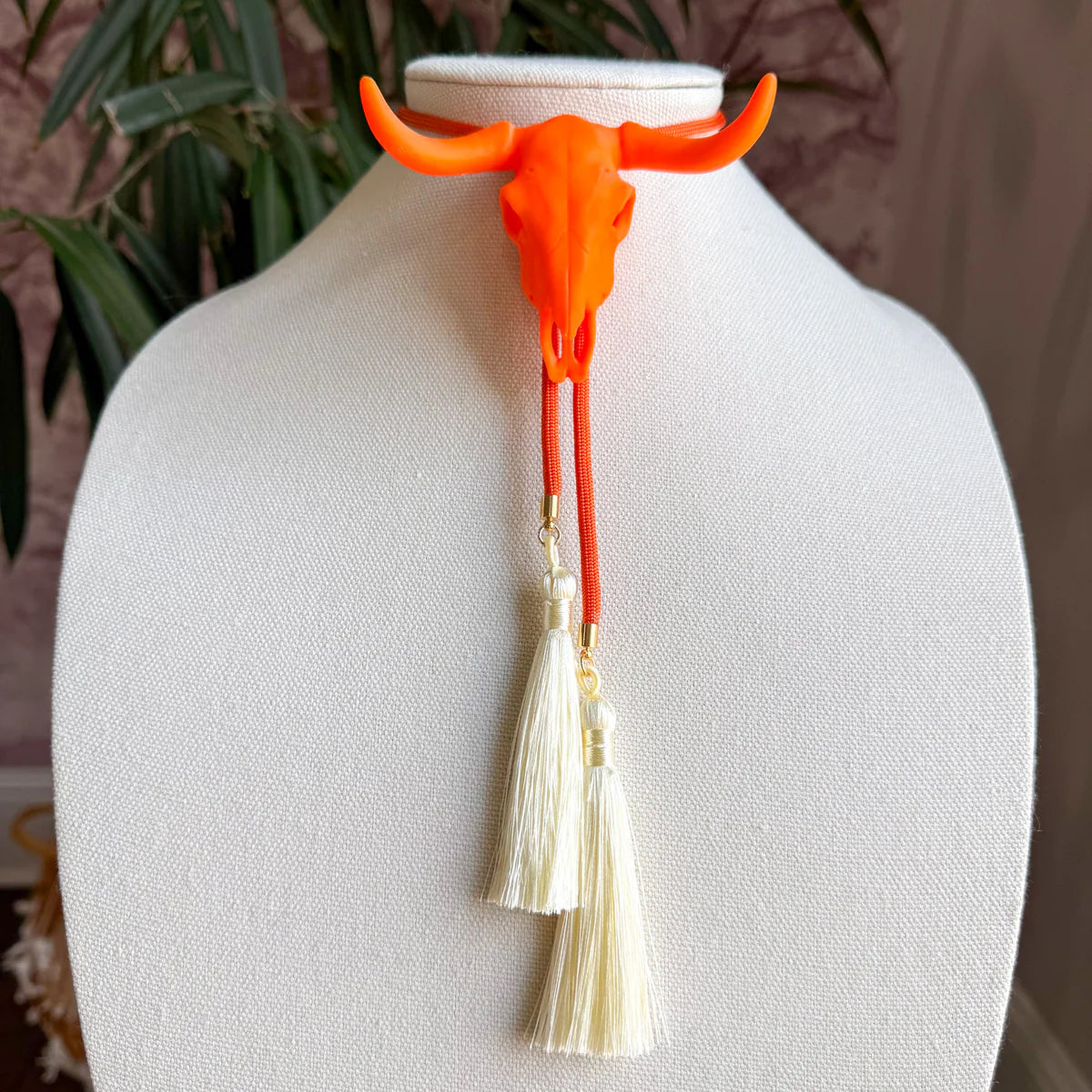 Longhorn Bolo Burnt Orange With Burnt Orange & Ivory
