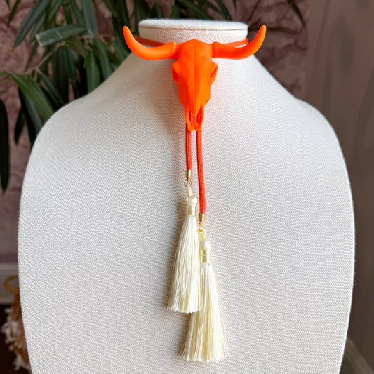Longhorn Bolo Burnt Orange With Burnt Orange & Ivory