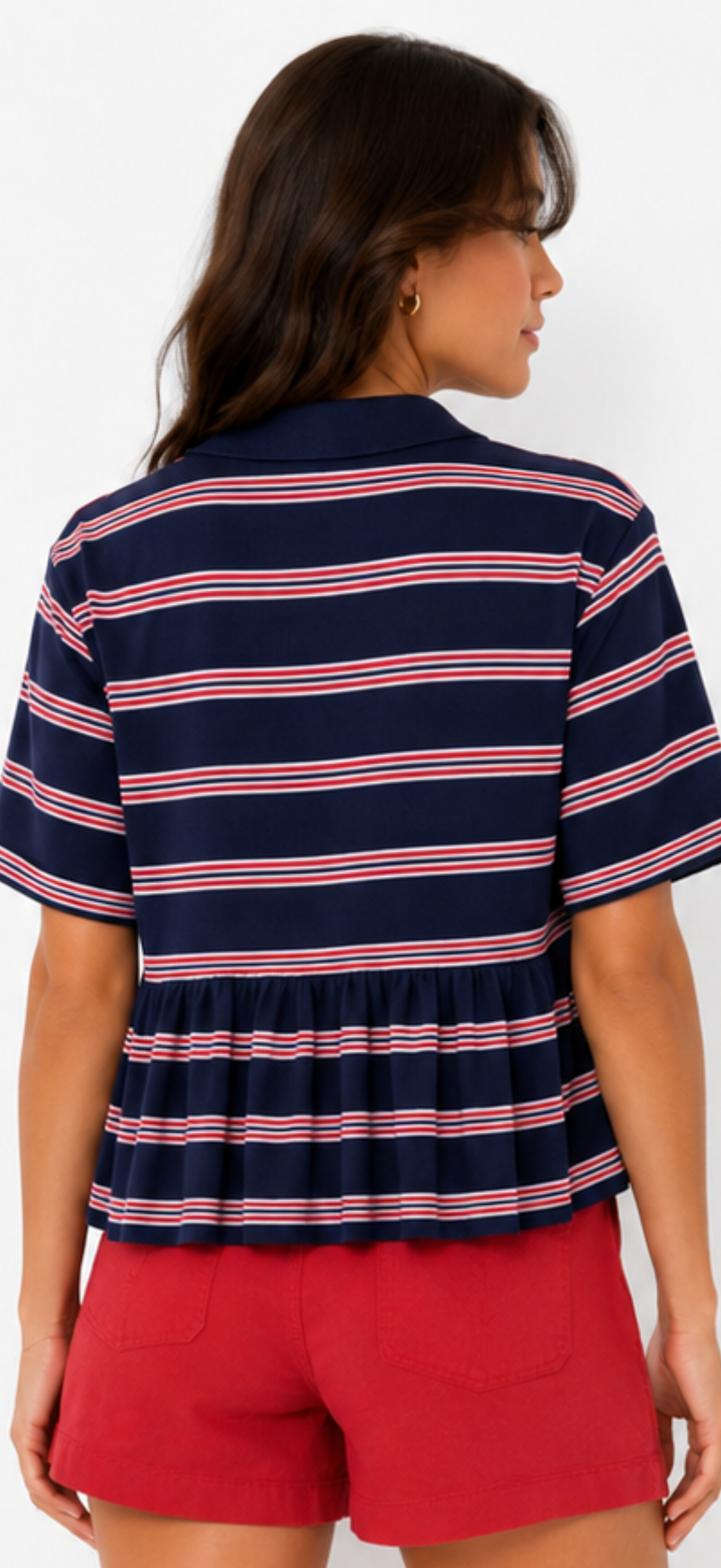 Navy Stripe Bunny Polo