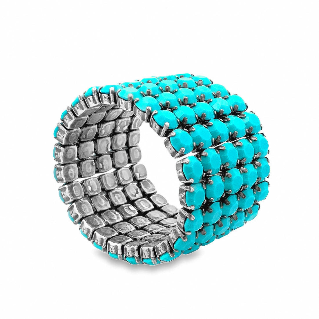 Olivia 5 Strand Stretch Bracelet In Turquoise