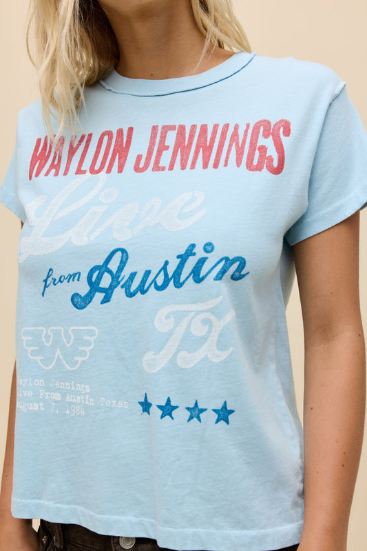 Waylon Jennings Live From Austin Reverse GF Tee