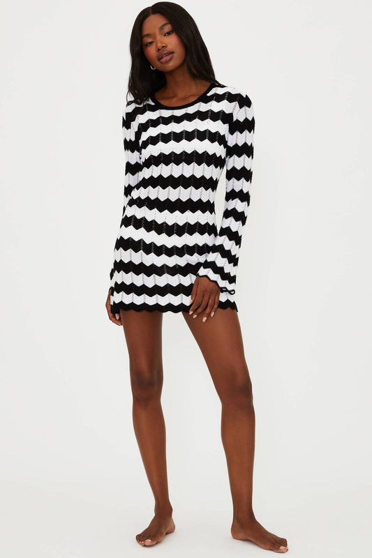 Beach Riot Libbi Dress Black & White Tides
