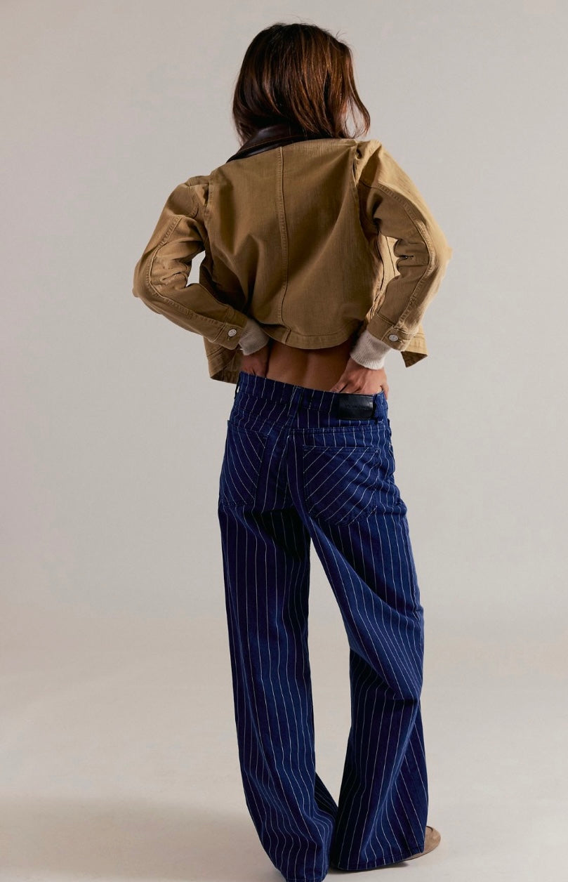 Nia Striped Boyfriend Jeans