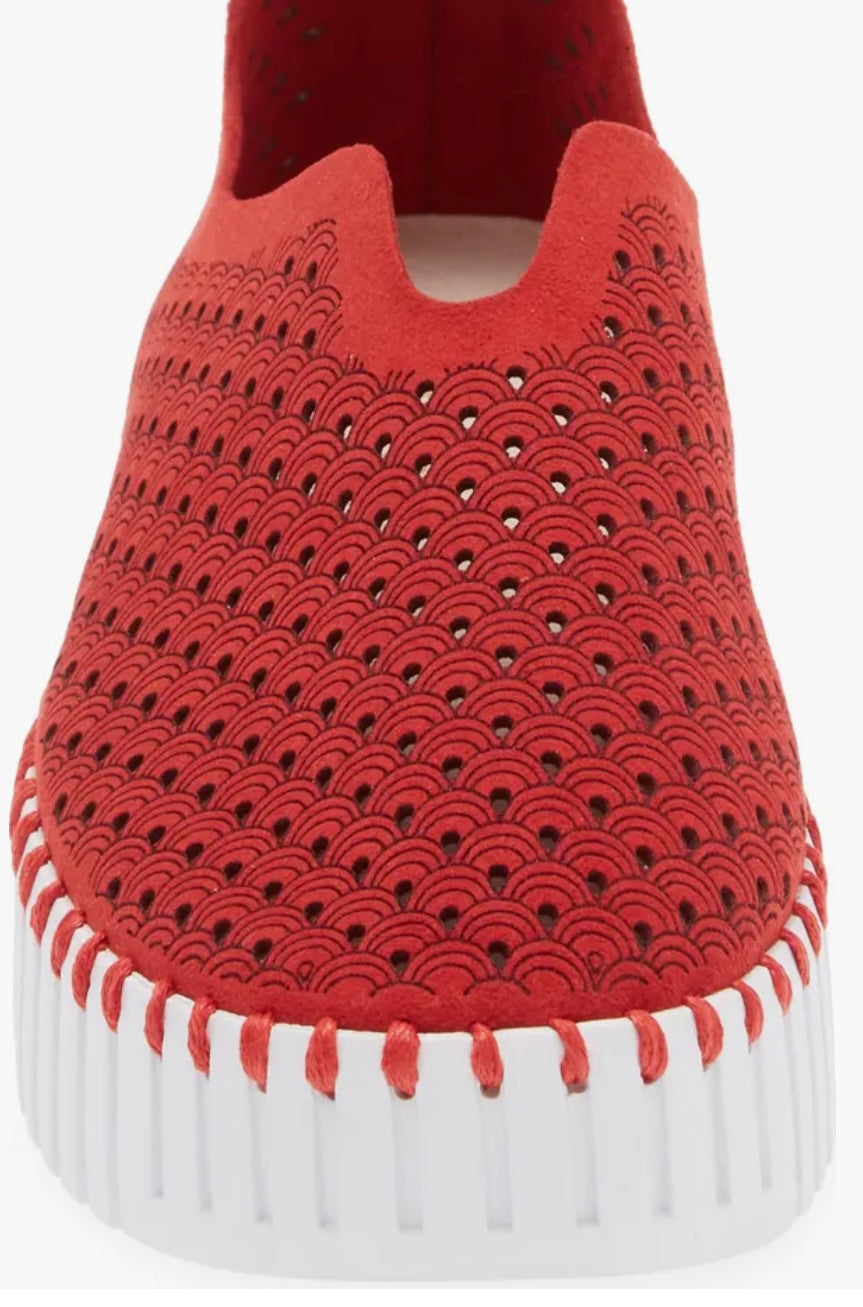 Red Platform Tulip Slip On Sneaker