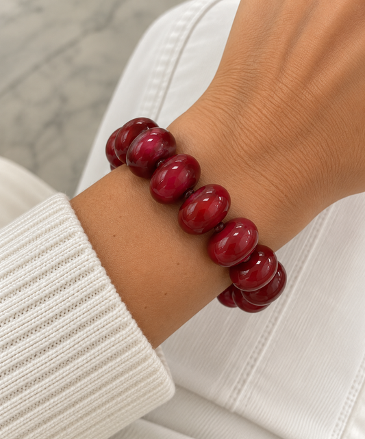 Bora Maroon Chunky Bracelet