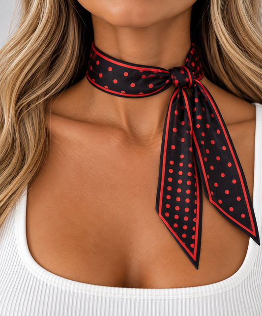 Black & Red Dotted Scarf
