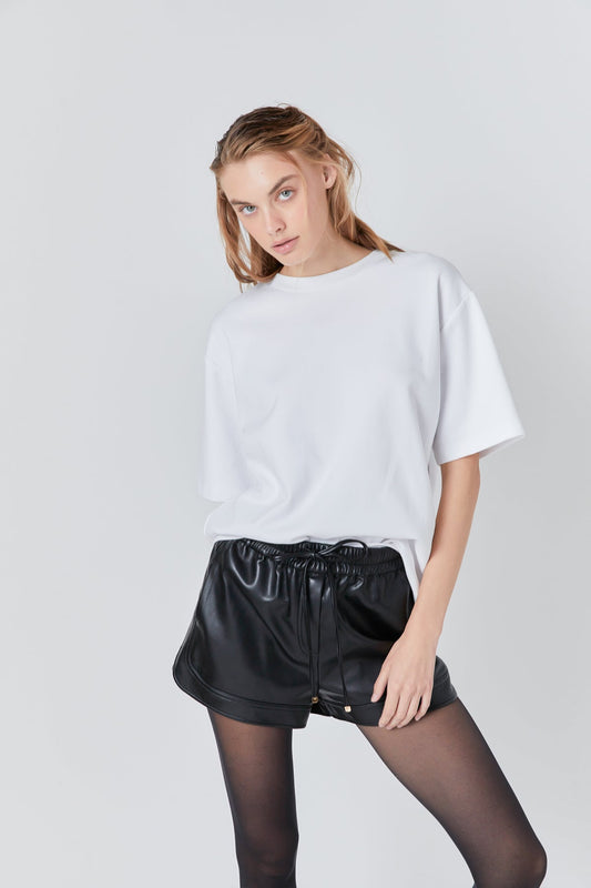 Black Faux Leather Shorts