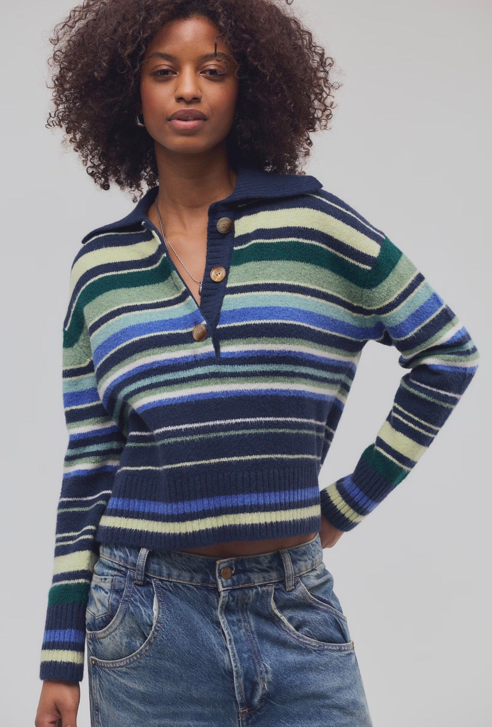 Trading Up Stripe Polo in Navy Combo