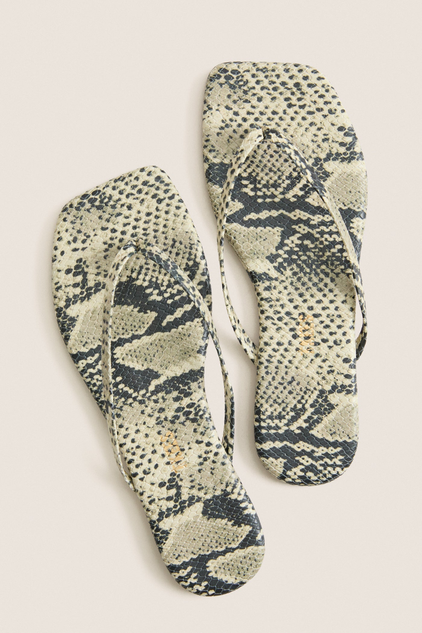 Tkees Snakeskin Square Toe Flip Flop