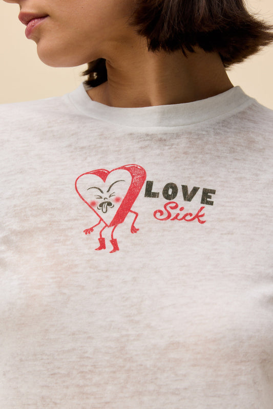 Love Sick Heart Burnout Tee