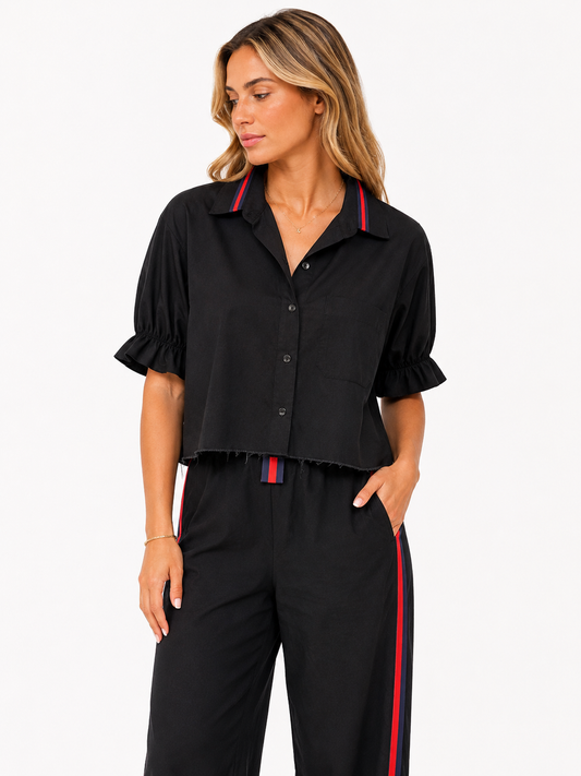 Black Stella Puff Sleeve