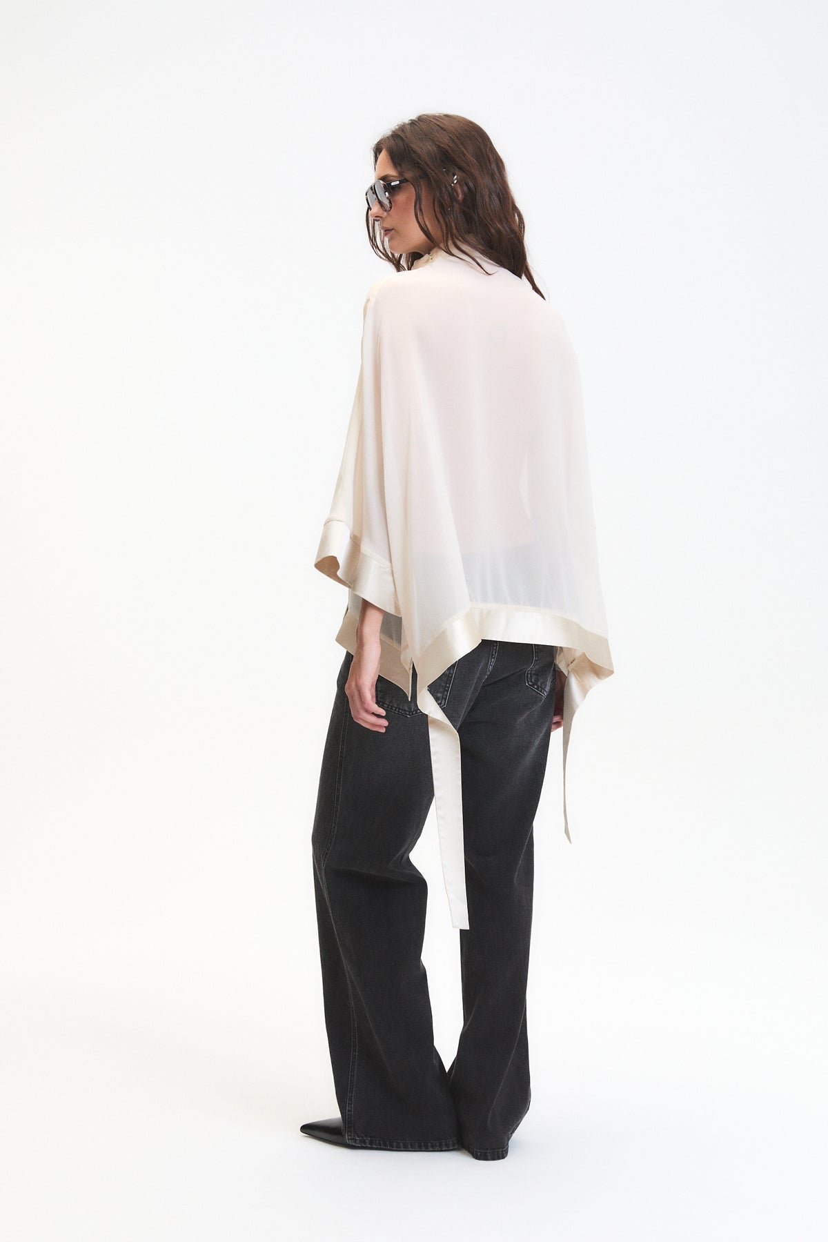 Carter Sheer Blouse in Cream