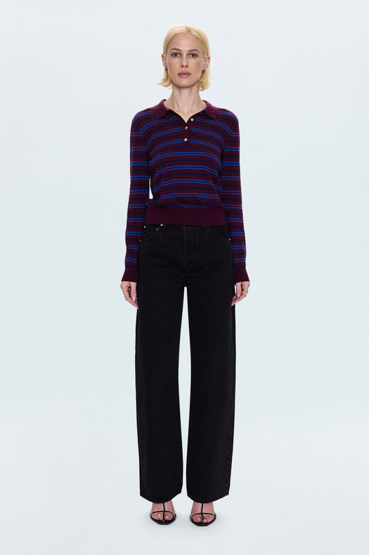 Tate High Rise Bowed Wide Leg