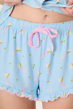Olive You Martini Print Short PJ Set