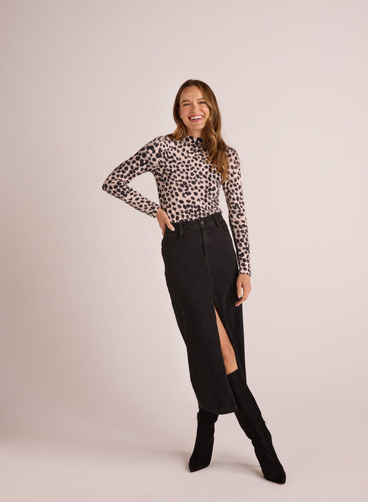 Bella  Dahl Long Sleeve Mock Neck Top - Winter Spots Winter Spots Print